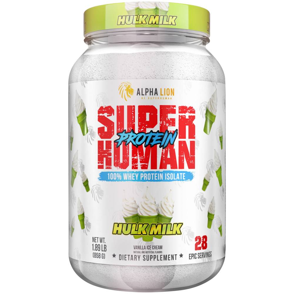 Alpha Lion Superhuman 100% Whey Protein Isolate, Vanilla Ice Cream (1.89 lbs)