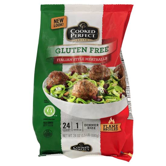 Cooked Perfect Italian Style Meatballs Gluten Free Dinner Size (24 oz)