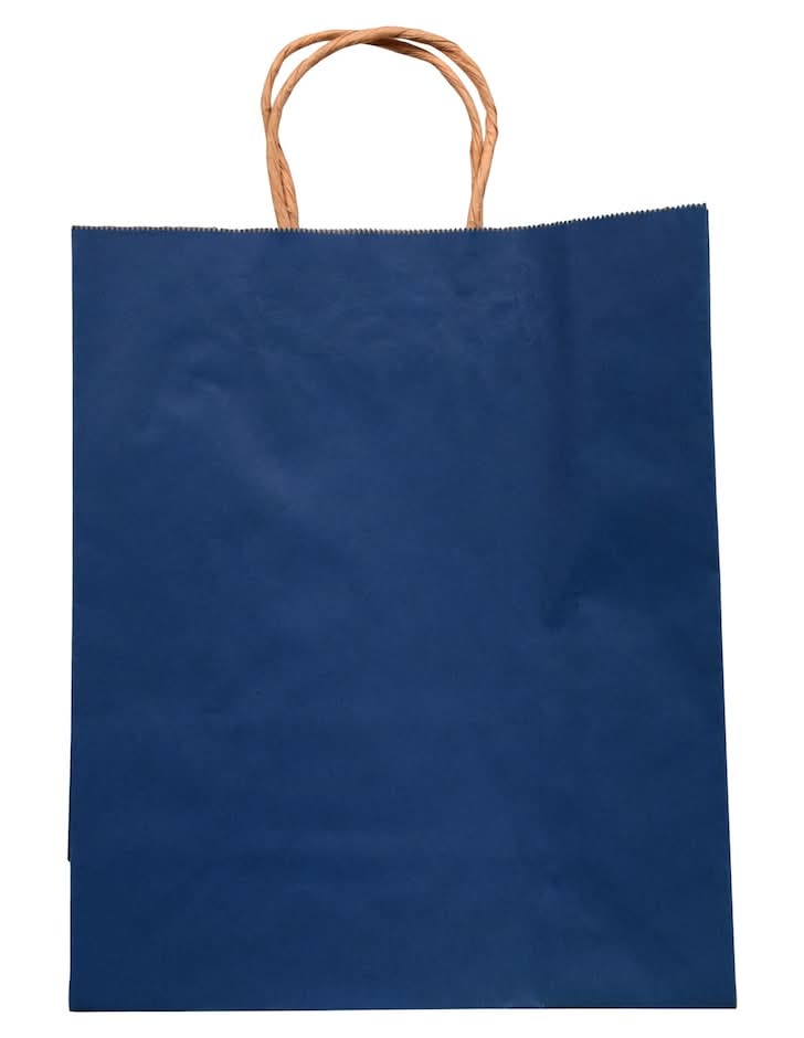 Voila! Matte Kraft Paper Gift Bags, L, Navy Blue