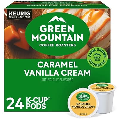 Green Mountain Caramel Vanilla Cream Coffee Keurig® K-Cup® Pods, Light Roast, 24/Box (5000330109)