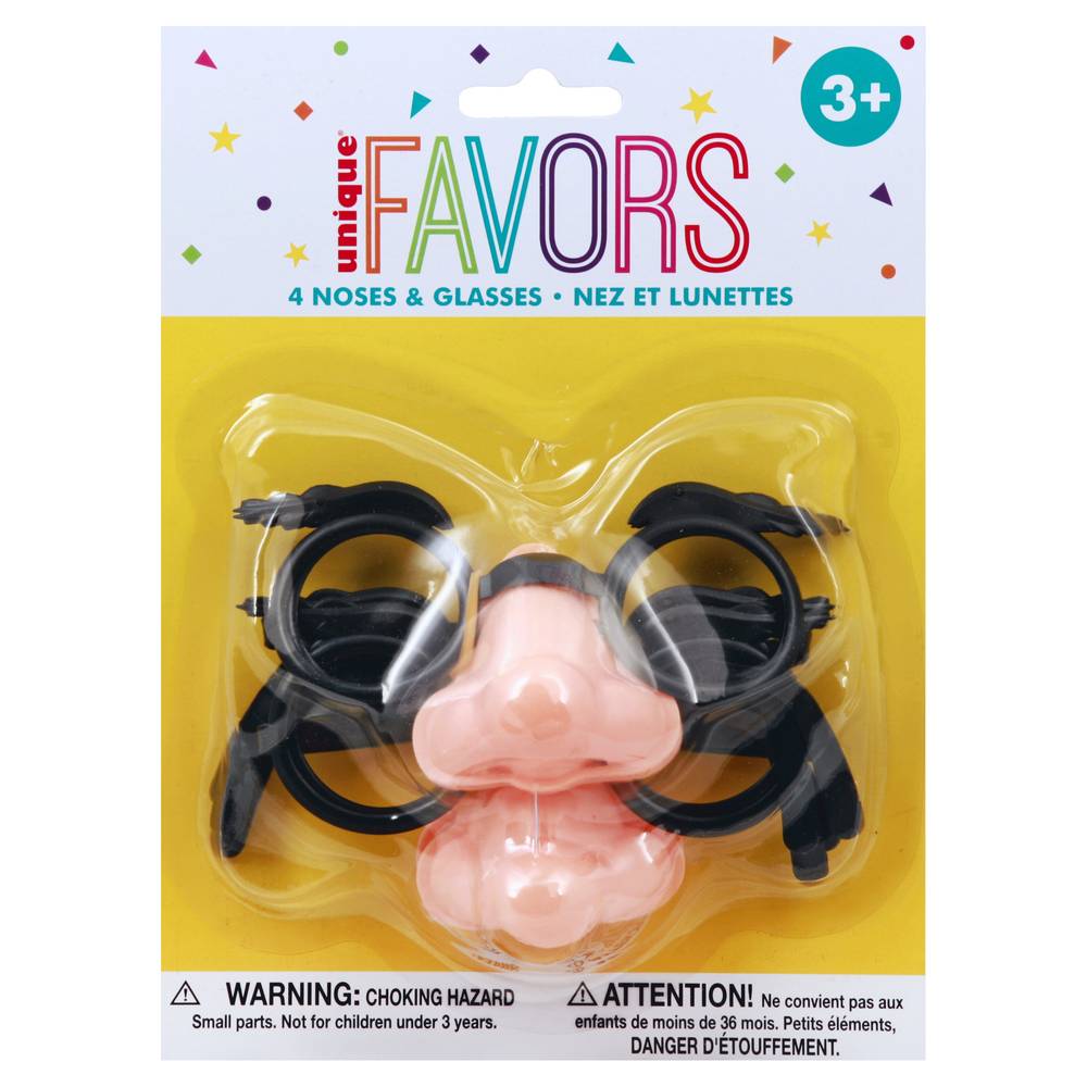 Unique Favors Uni Noses and Glasses (4 ct)