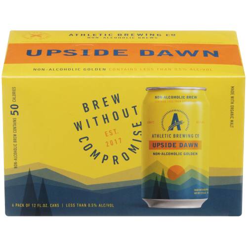 Athletic Brewing Co Upside Dawn Non-Alcoholic Golden Ale 6 Pack Cans