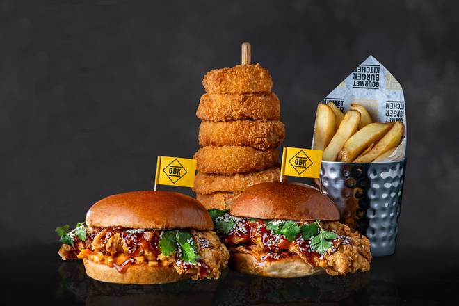 2 Chicken Burgers & Fries for £22