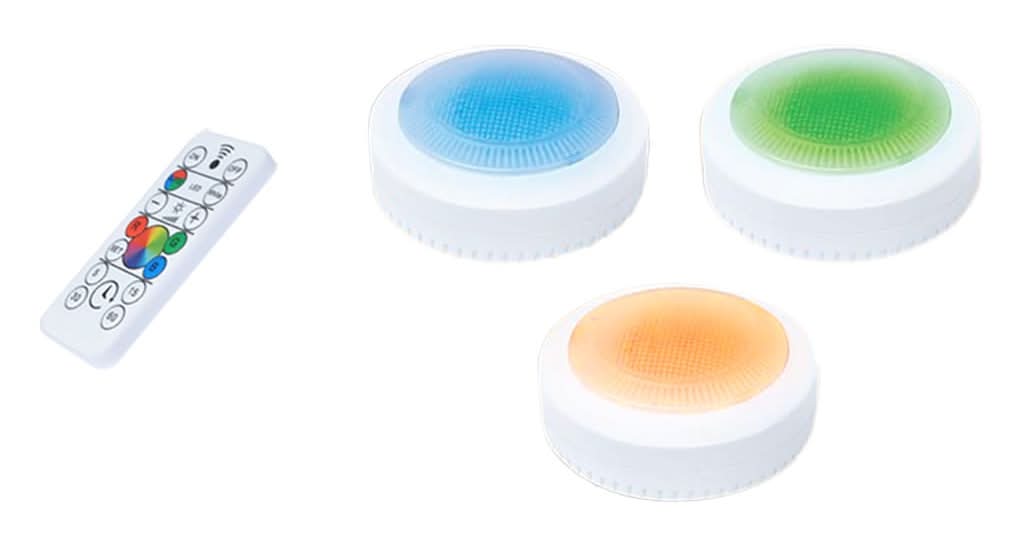 Good Earth Lighting 3 -Pack 3-in Battery LED Under Cabinet Puck Light with Remote