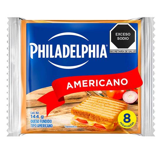 Philadelphia queso tipo americano (8 un)