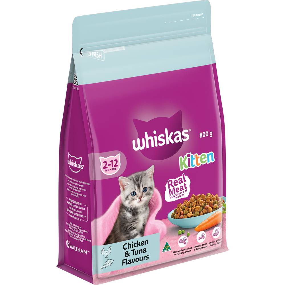 Whiskas Kitten Chicken and Tuna Adult Dry Cat Food 800g