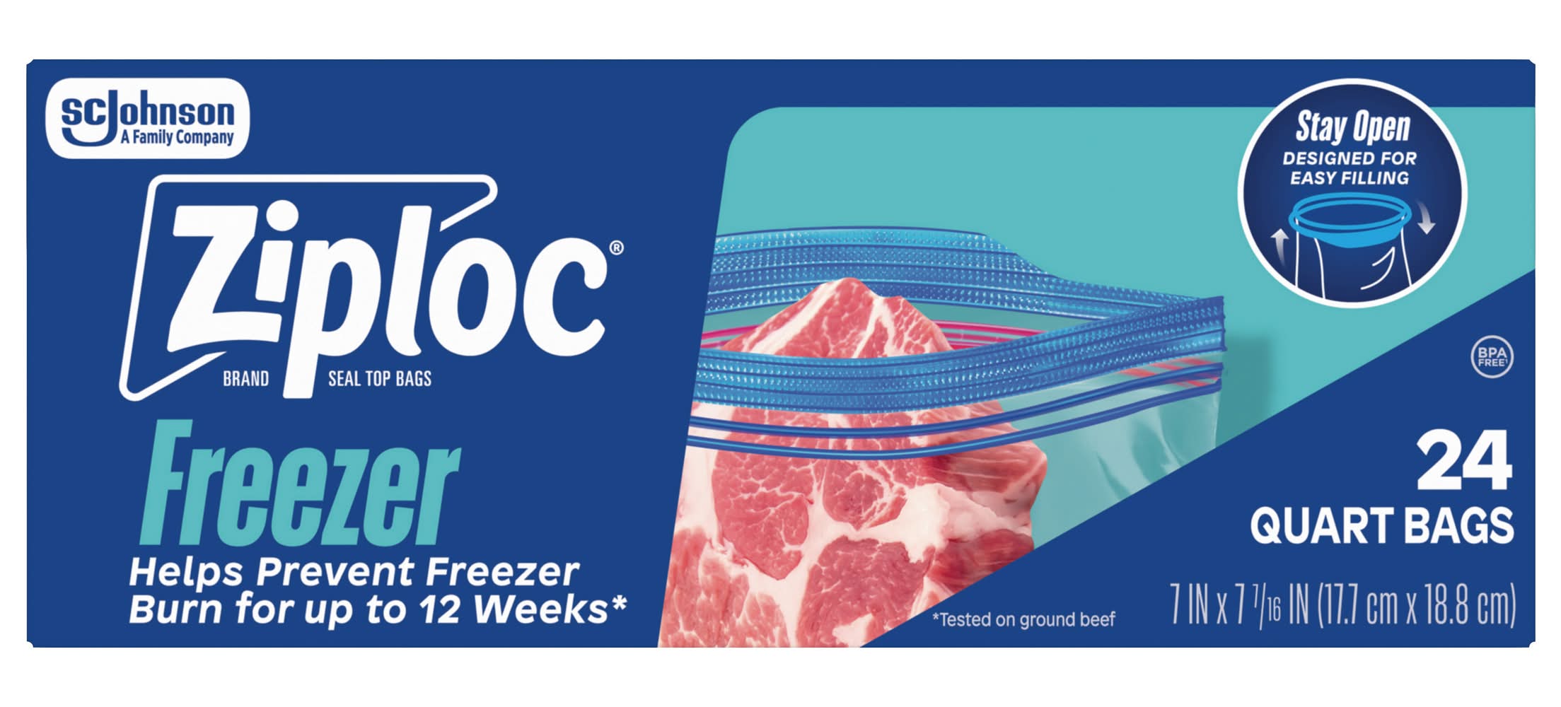 Ziploc Freezer Quart Bags (24 ct)