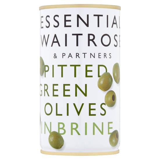 Essential Waitrose Pitted Green Olives in Brine
