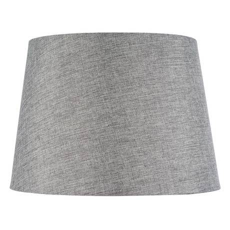 Home Trends Mix & Match 10" X 7" Tapered Drum Charcoal Grey Fabric Lamp Shade, Small