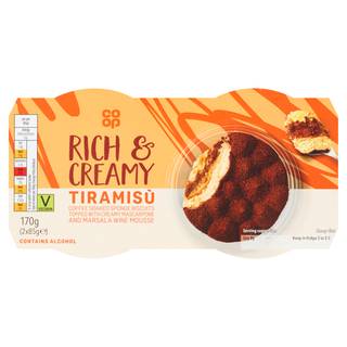 Co-op Rich & Creamy Tiramisù 2 x 85g (170g)