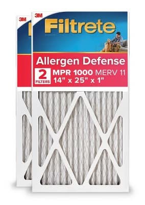 Filtrete Allergen Defense Air Filter Mpr 1000 Merv 11, 14x25x1 in (2 pack)
