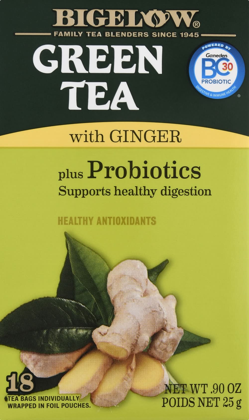 Bigelow Green Tea, Ginger (0.9 oz, 18 ct)