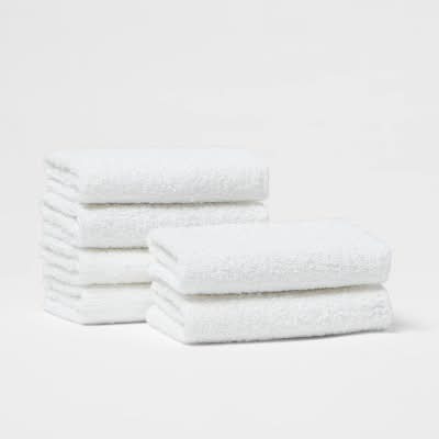 Room Essentials Washcloth Set, White (6 ct)