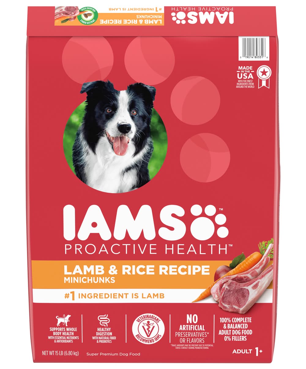 Iams Proactive Health Dry Dog Food, Lamb & Rice, Adult 1+ (15 lbs)