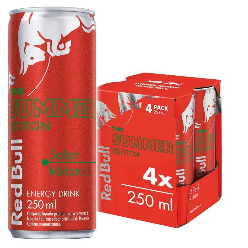Red bull bebida energética sabor melancia summer edition (250 ml)