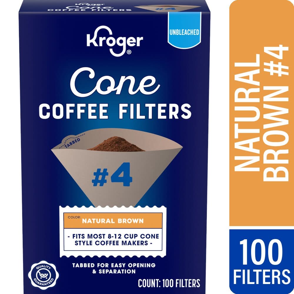 Kroger Natural Brown Cone Coffee Filters (100 ct)