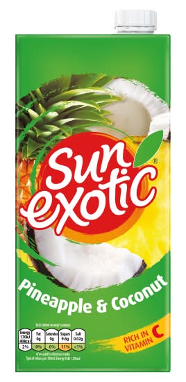 Sun Exotic Pineapple , Coconut, Water and Sugars and Sweetener Juice (1L)