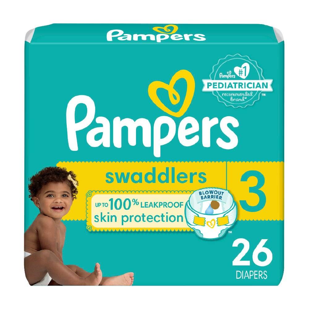 Pampers Swaddlers Diapers, Size 3, 26 CT