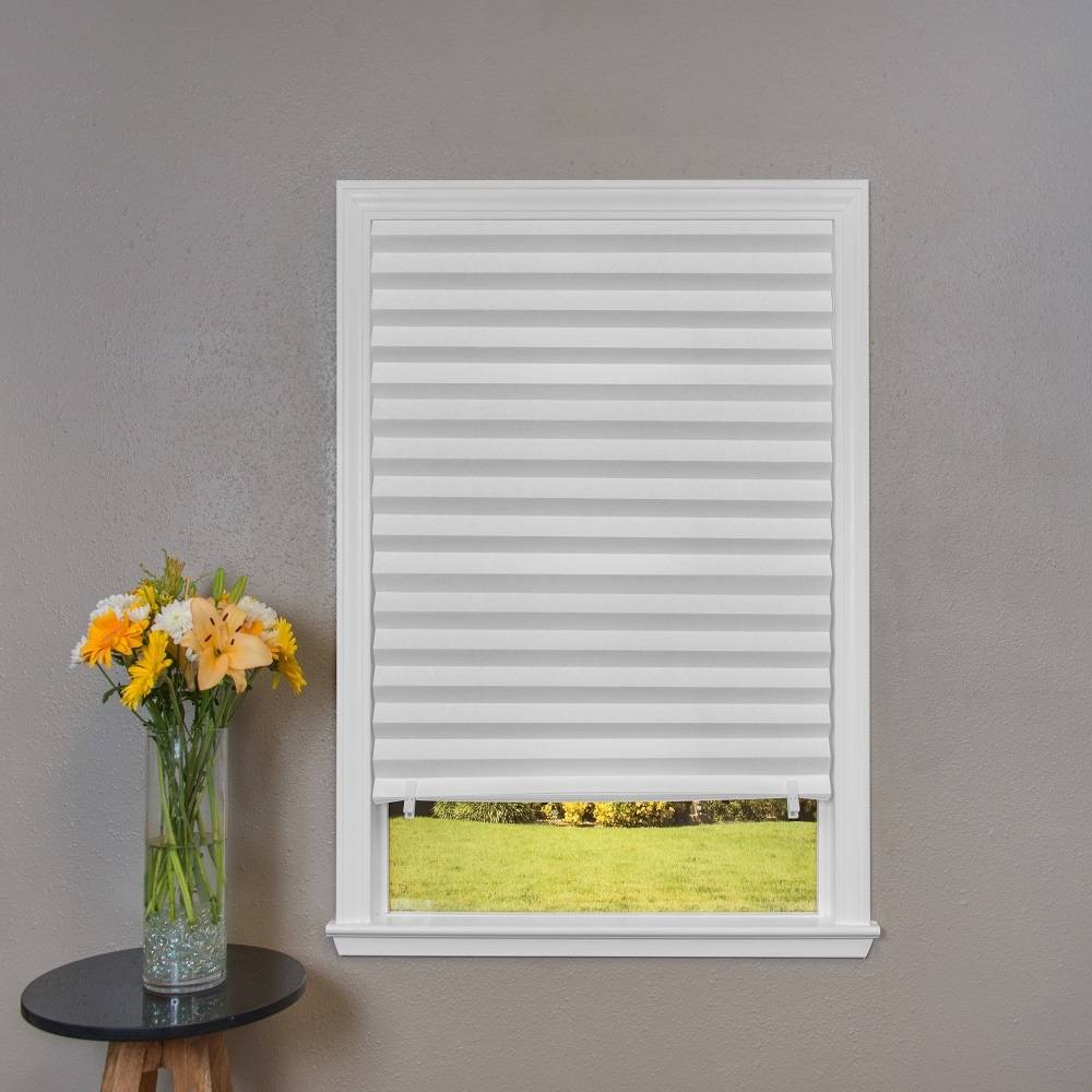 Redi Shade 36-in x 72-in White Light Filtering Cordless Pleated Shade | 3151050