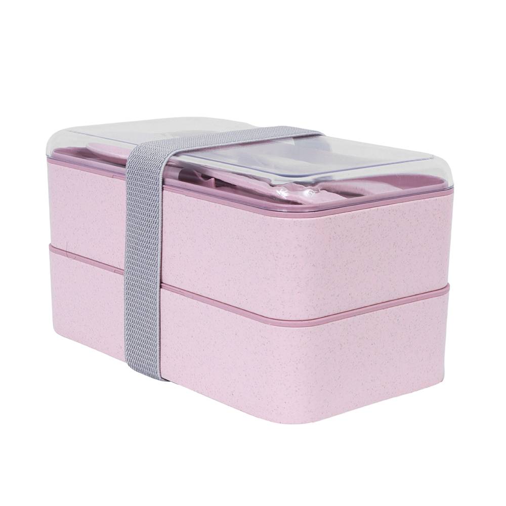 Miniso contenedor dos niveles rosa (1 pieza)