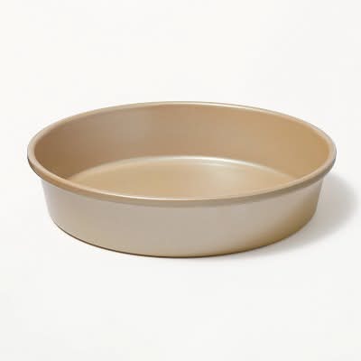 Figmint Nonstick Aluminized Steel Round Baking Pan, 9", Gold