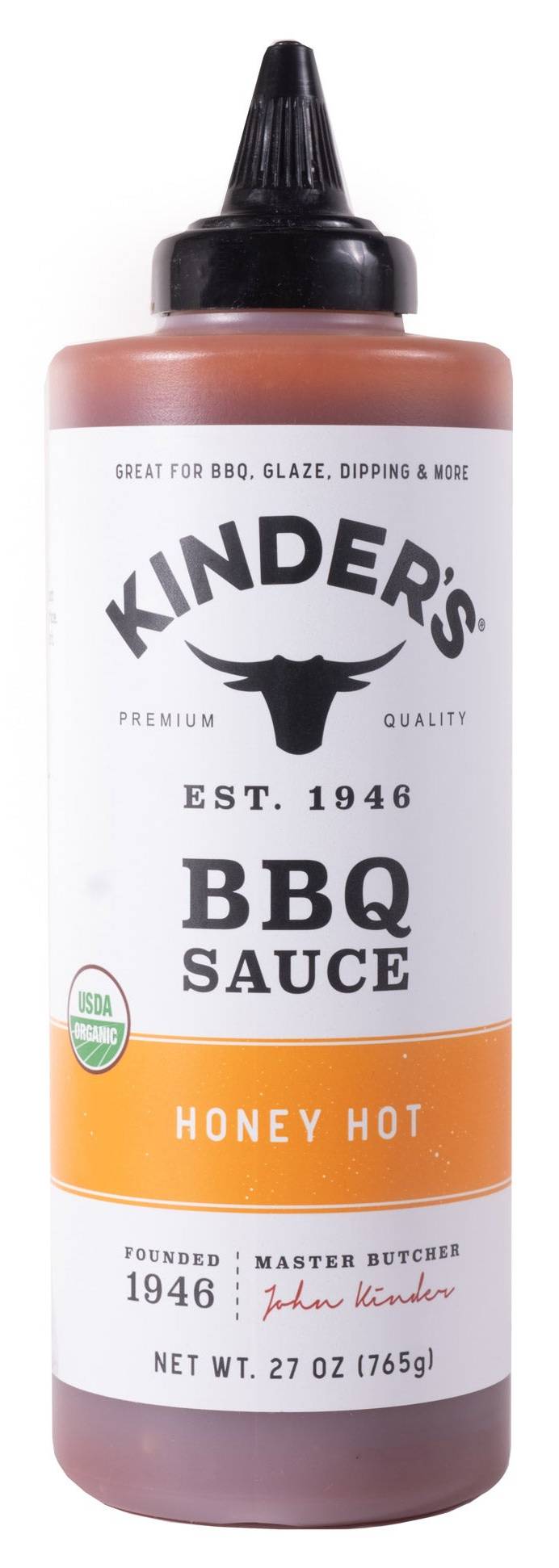 Kinder's Organic Honey Hot Barbeque Sauce, 24.8 oz