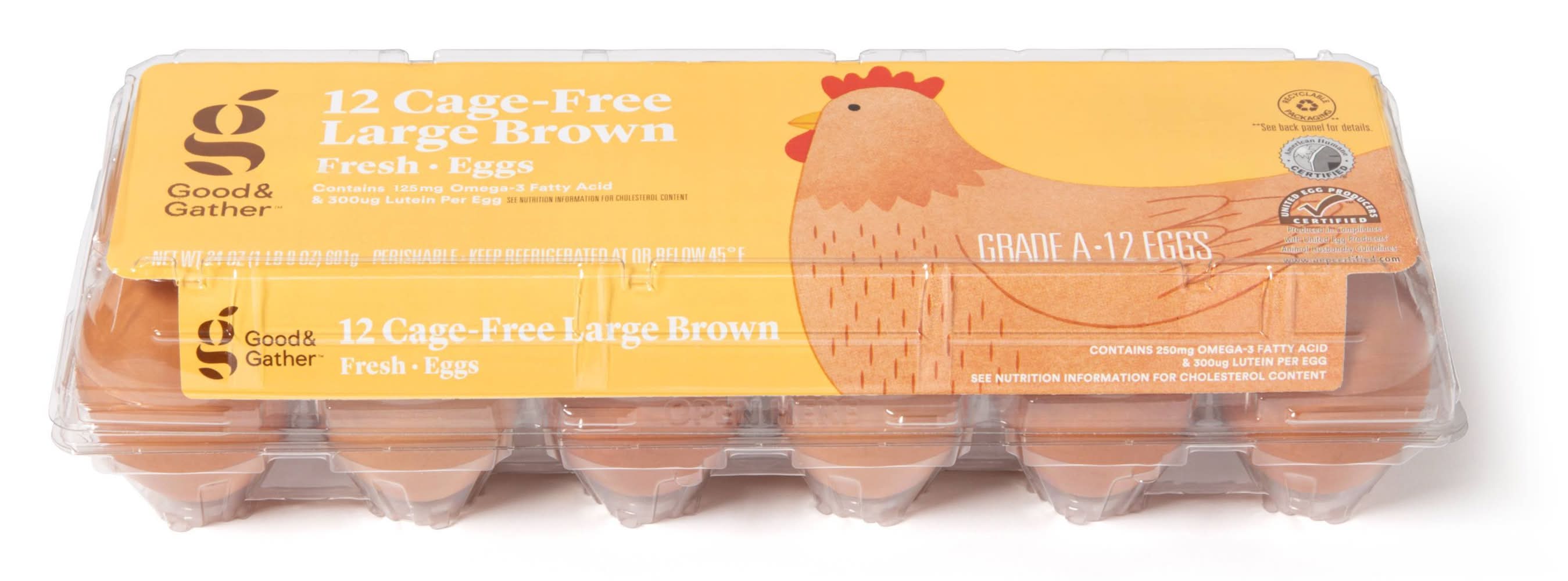 Good & Gather Cage-Free Fresh Brown Grade a Eggs, L (24 oz, 12 ct)