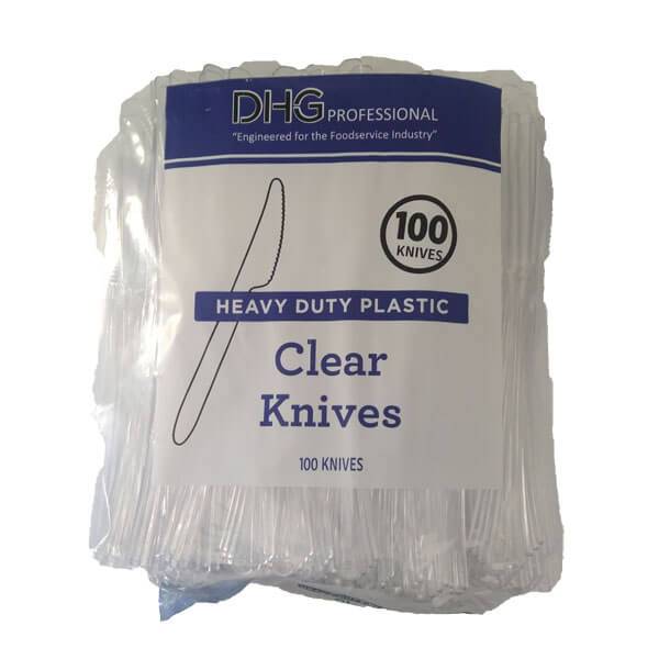 Dhg Professional Heavy Duty Plastic Clear Knives (100 ct)