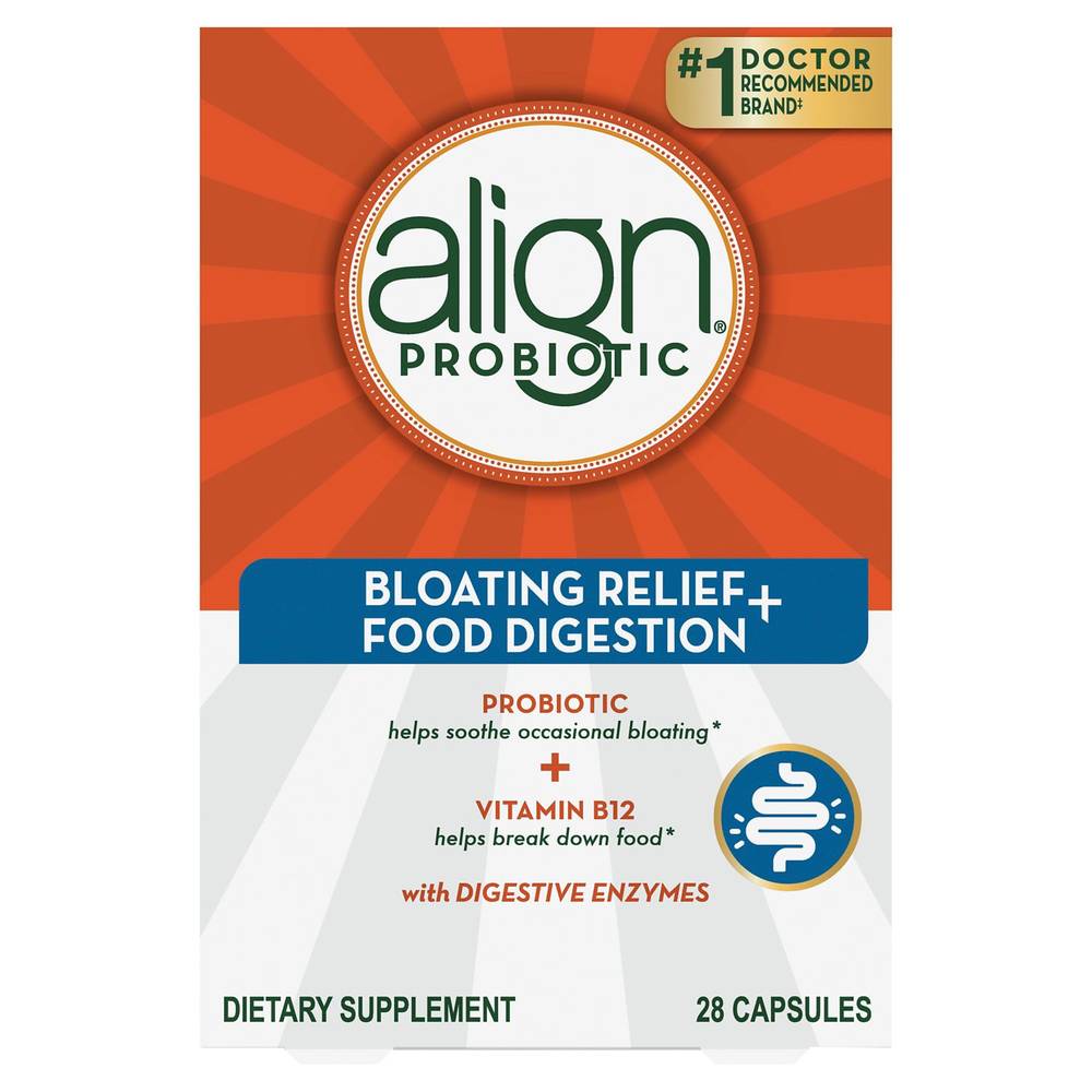 Align Probiotic Bloating Relief + Food Digestion, Probiotics for Women and Men, 28 CT