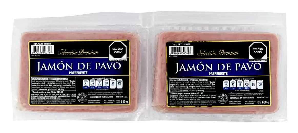 Selección premium jamón de pavo preferente (2 x 680 g)