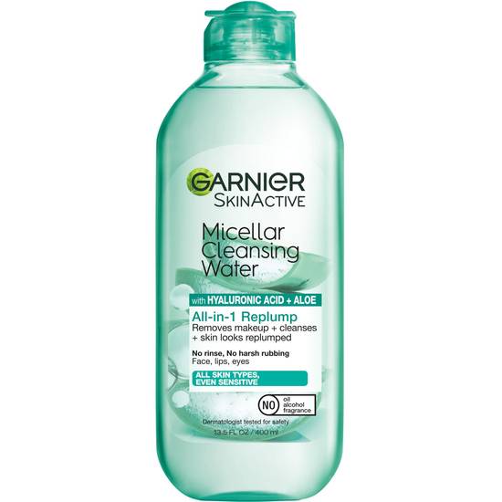 Garnier SkinActive Micellar Hyaluronic Acid Replumping Cleansing Water, 13.53 OZ