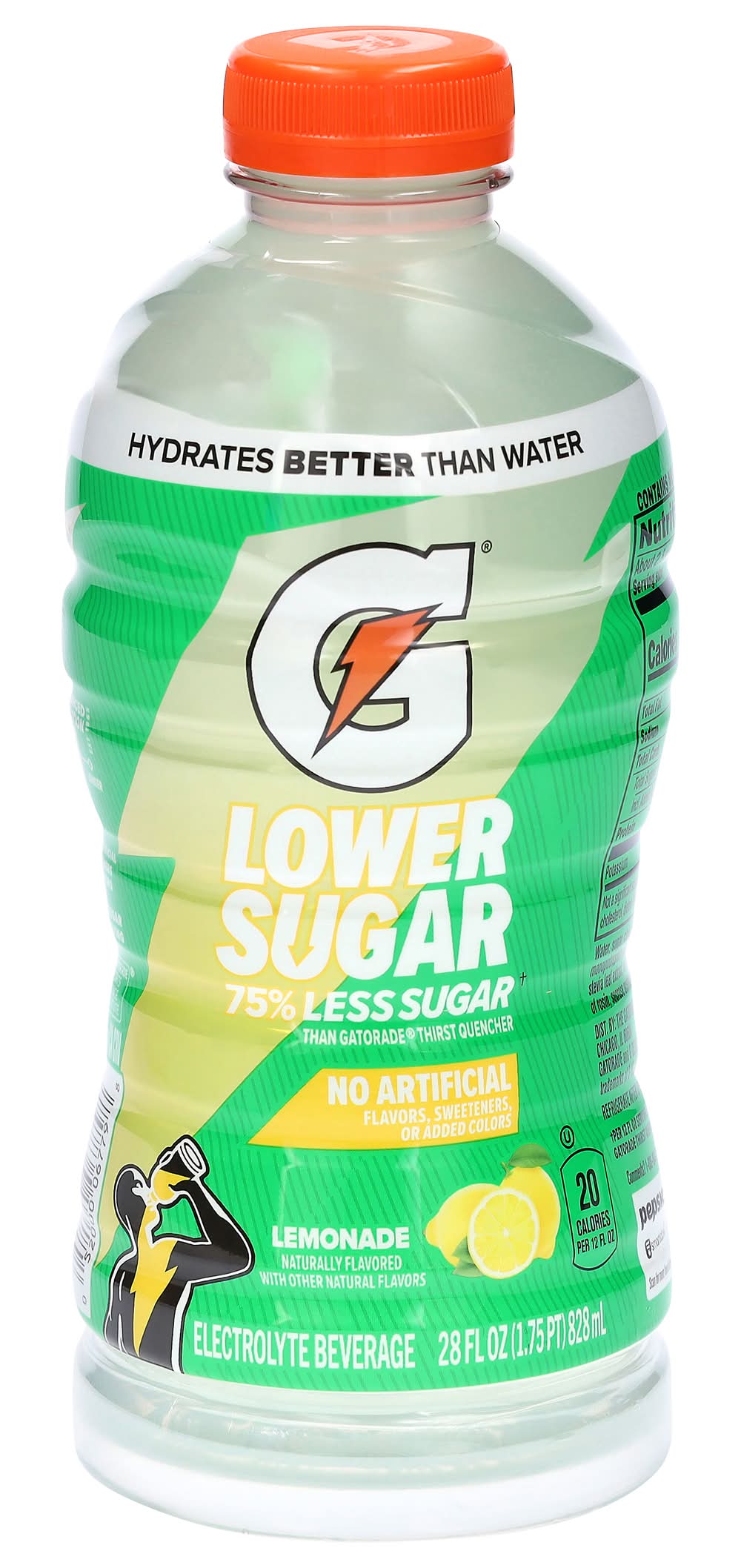 Gatorade Lower Sugar Electrolyte Beverage, Lemonade (28 fl oz)