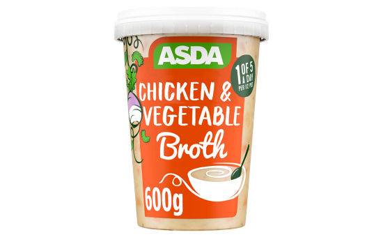ASDA Chicken & Vegetable Broth 600G