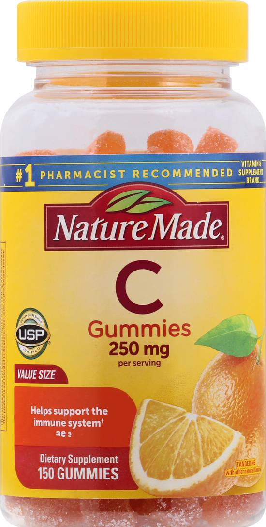 Nature Made Vitamin C 250 mg Tangerine Flavor Gummies (150 ct)