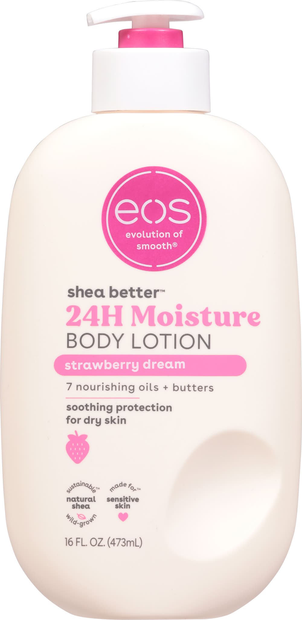 eos Shea Better 24h Moisture Body Lotion, Strawberry Dream (16 fl oz)