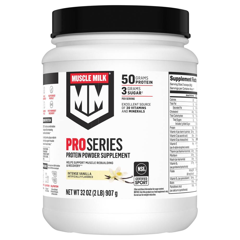 Muscle Milk Pro Series Protein Powder, Vanilla (32 oz)