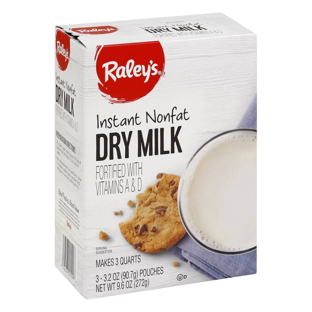 Raley'S Instant, Dry Powdered Milk Pouches, Nonfat 9.6 Oz