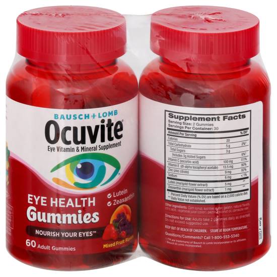 Ocuvite Bausch + Lomb Ocuvite Mixed Fruit Flavors Gummies (60 ct)