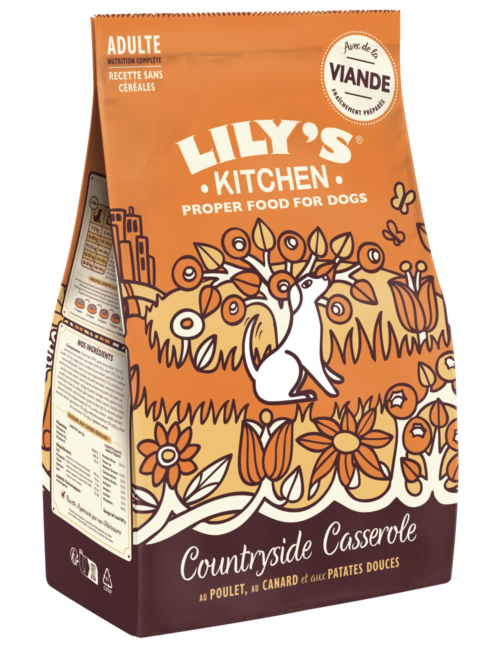 Lily's Kitchen - Croquettes pour chiens au poulet canard et patate douce sans céréales, Adulte (1kg)