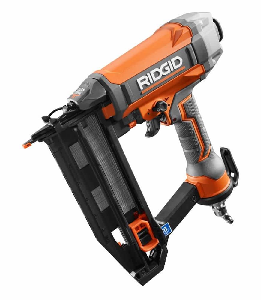 Ridgid Pneumatic 16-Gauge 2-1/2 In. Straight Finish Nailer With Clean Drive Technology