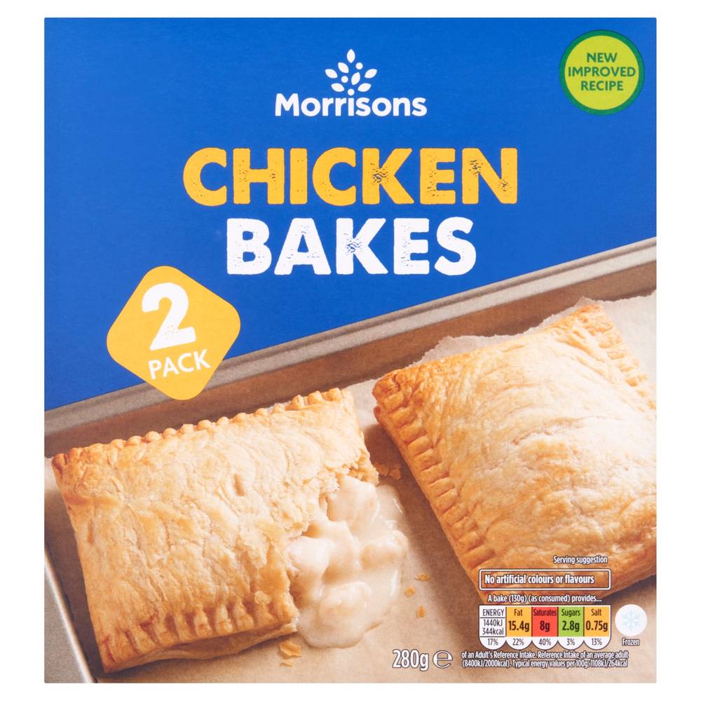 Morrisons Chicken Bakes 2Pk 280G (Frozen)