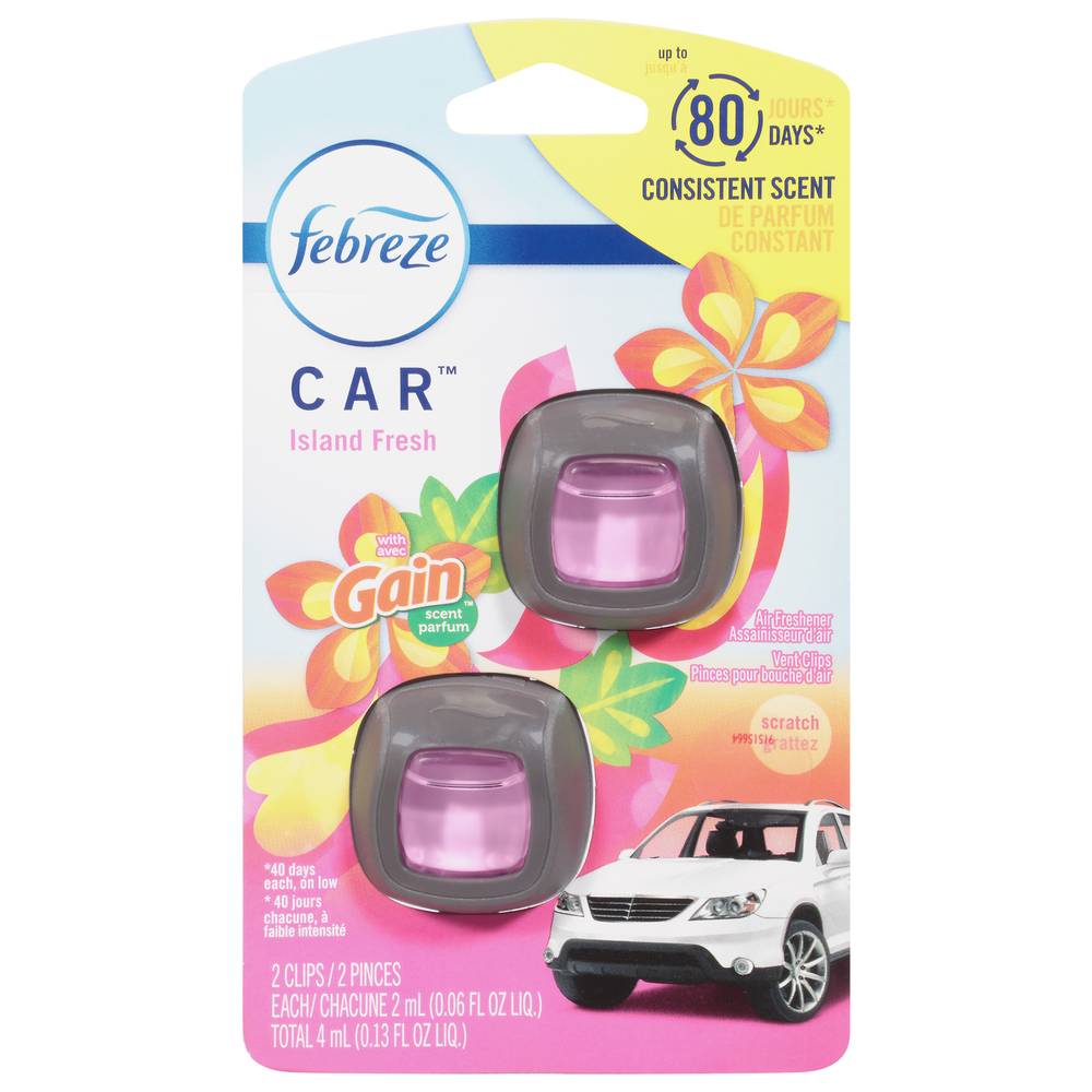 Febreze Island Fresh Scent Car Air Freshener Clips (2 ct)