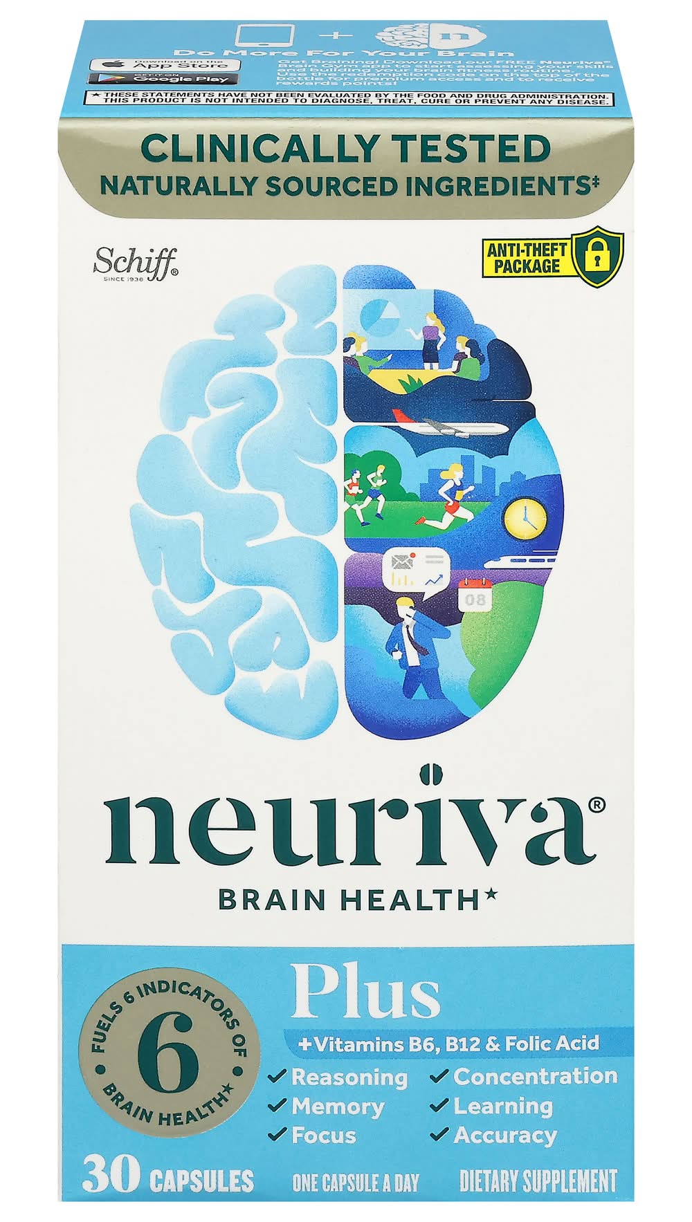 Neuriva Brain Performance Vitamins & Folic Acid Suppplement (3.2 oz)
