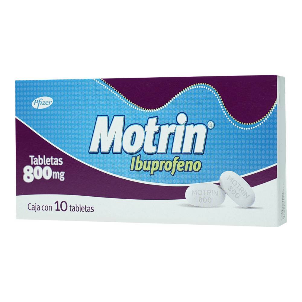 Pfizer motrin ibuprofeno tabletas 800 mg (10 piezas)