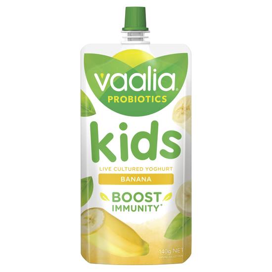 Vaalia Kids Probiotic Yoghurt Pouch Banana 140g