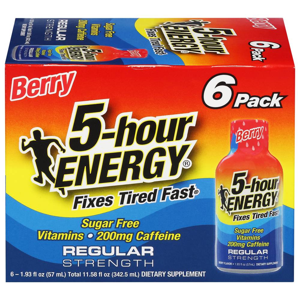 5-Hour Energy Regular Strength Berry Energy Shot (6 ct, 1.93 fl oz)