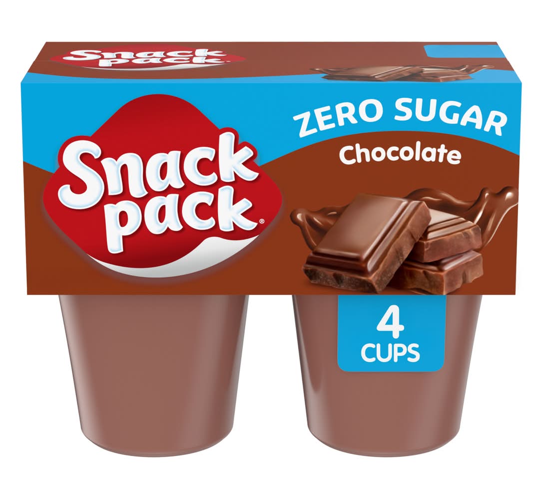 Snack Pack Zero Sugar Pudding Cups, Chocolate (4 x 3.25 oz)