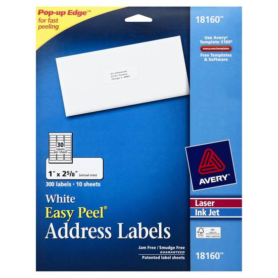 Avery White Easy Peel Address Labels