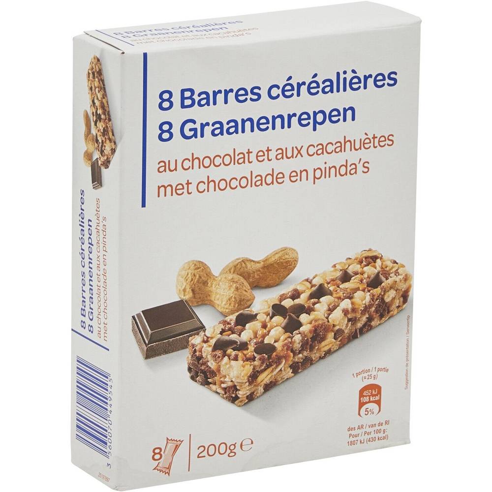 Carrefour - Barres céréalières au chocolat et aux cacahuètes (8)