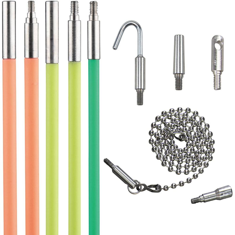 Klein Tools Multi-Flex Glow Fish Rod Set, 25 ft, Multi
